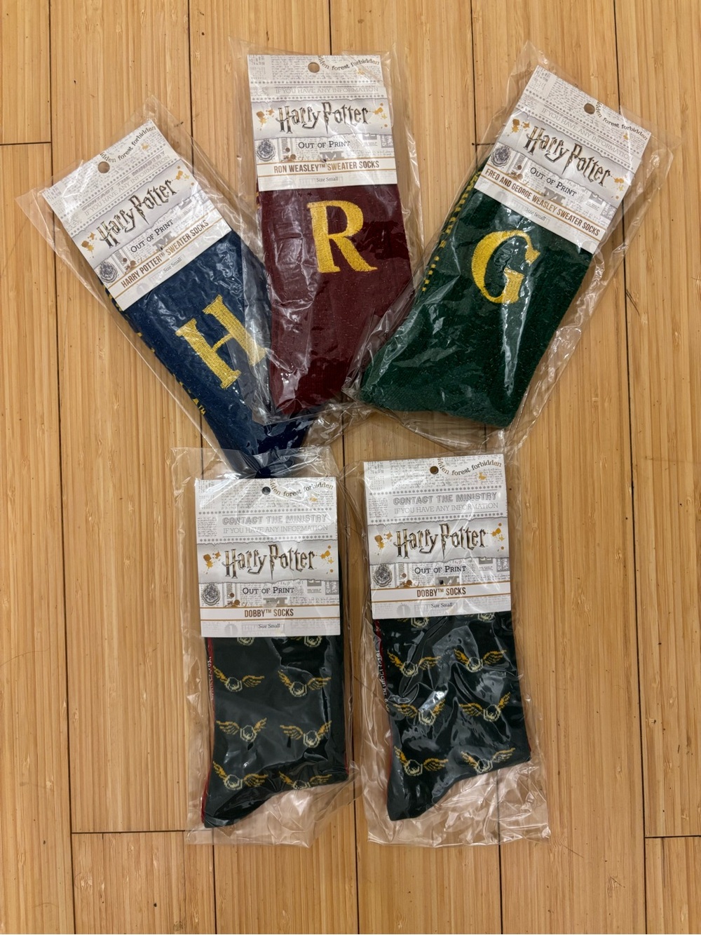 5 pairs of Harry Potter socks